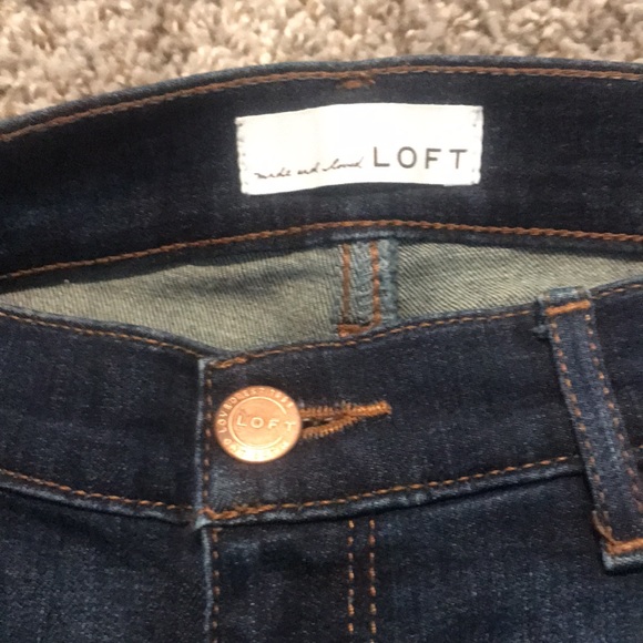 Loft Modern Skinny jeans. Dark blue denim. Size 4P. - Picture 4 of 6